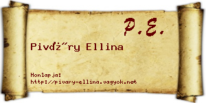 Piváry Ellina névjegykártya